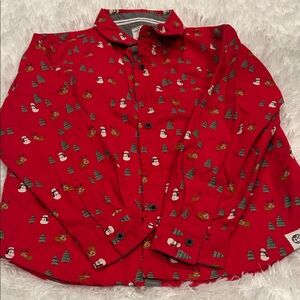 Boys Holiday Button Down Shirt